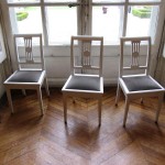 Three chairs in the Rodin Museum.